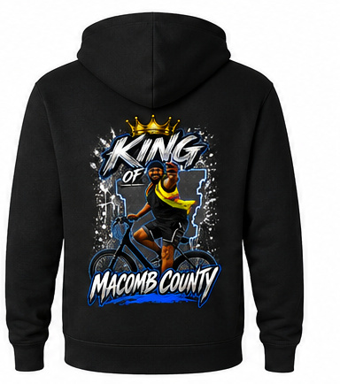 Jalen Kidd King of Macomb black pullover hoodie back